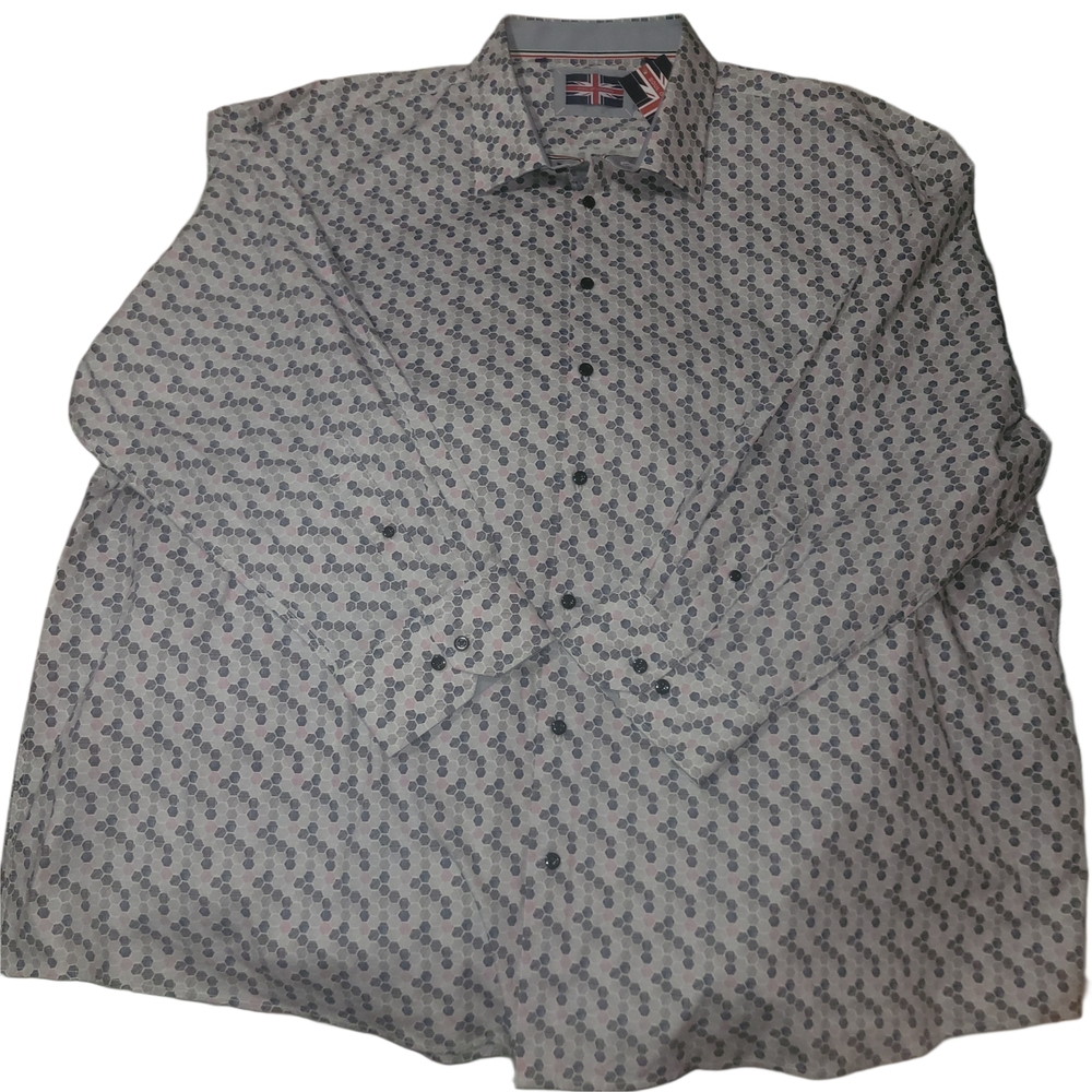 Soul Of London Men's Colorful Geometric Print Button-Down Shirt NWT Size 4XL